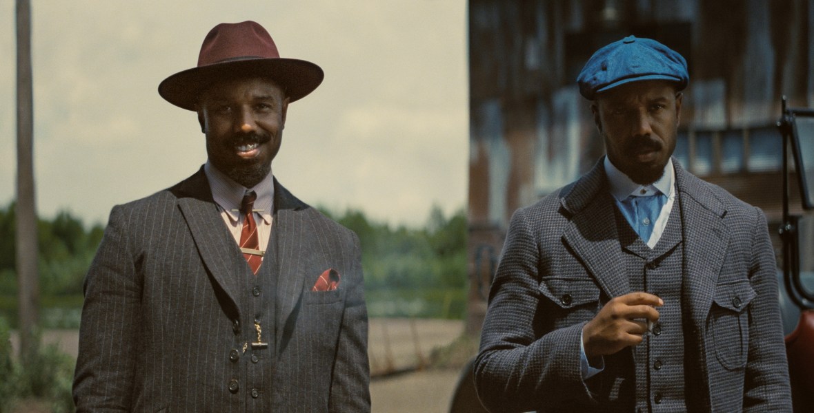 Michael B. Jordan as Smoke and as Stack in “Sinners.” (Warner Bros. Pictures)